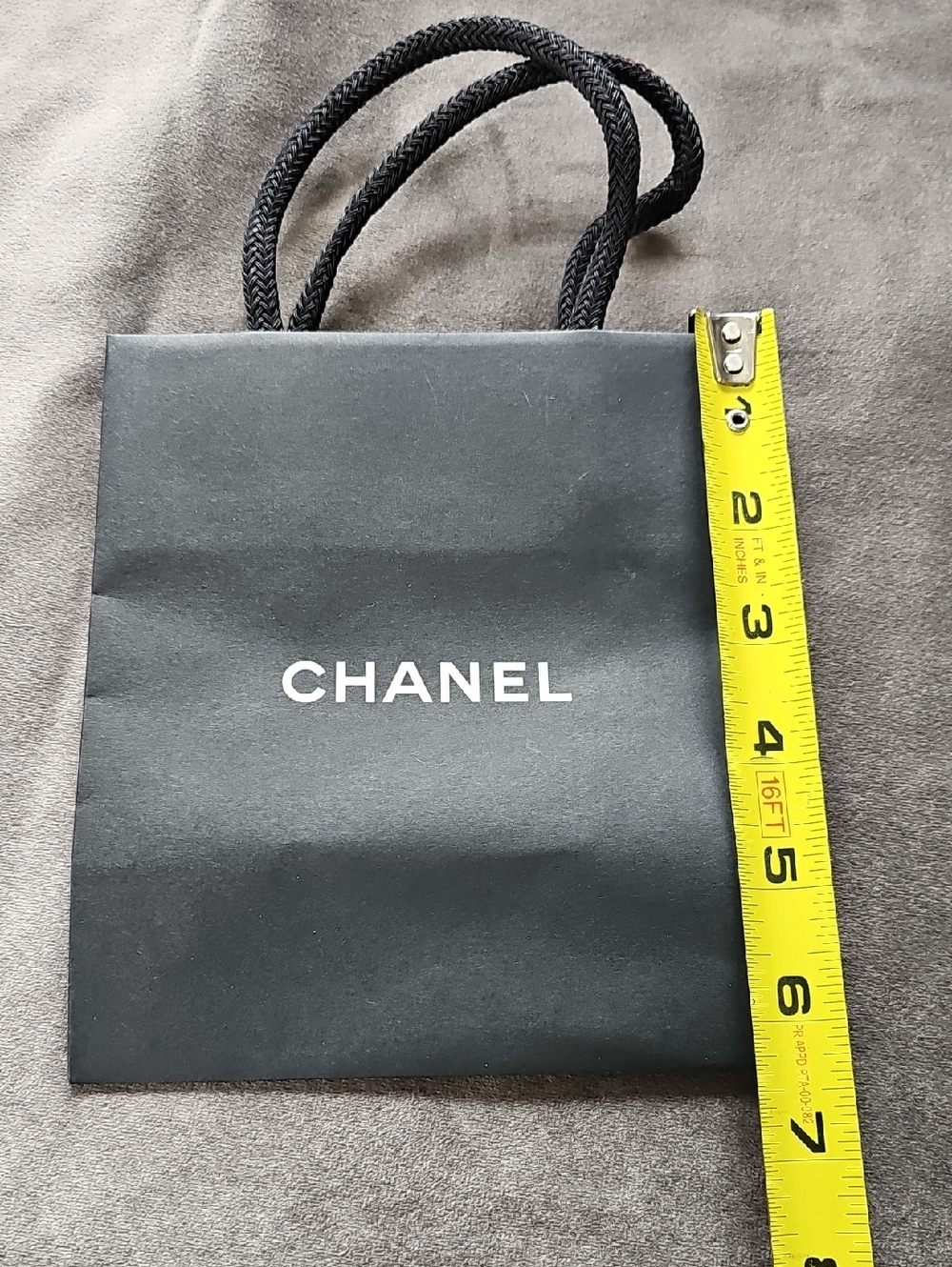 CHANEL Black and White Logo Small Paper Shopping Bag